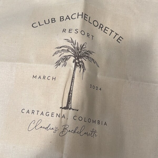 Club Bachelorette Palm Tree Tote Beach Bachelorette Hangover Kit Bag ...