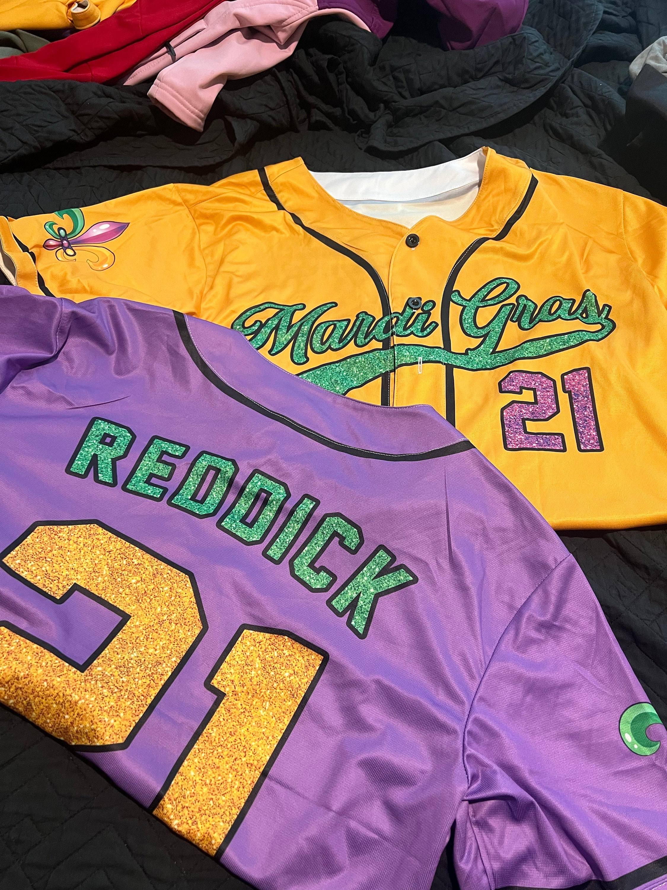 Personalisiertes Mardi Gras Baseball Jersey, Personalisierter Name und Nummer Baseball Jersey, Mardi Gras Karneval Jersey, Geschenk für Familie