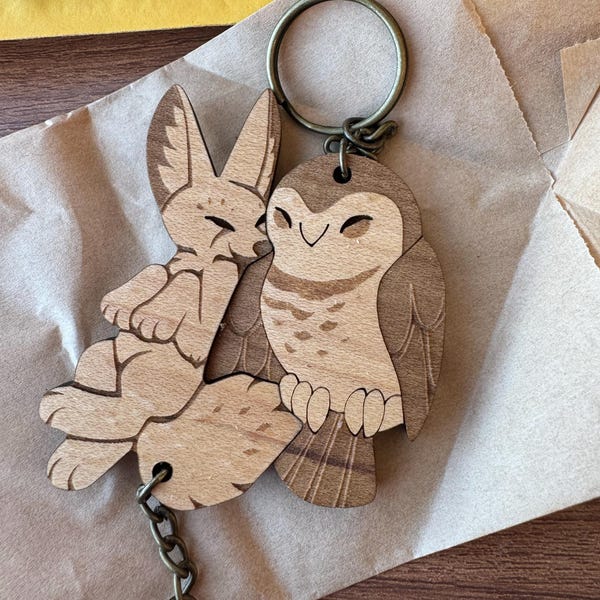 Feathered Raptor Dinosaur Couple Keychains Friendship or Relationship ...