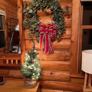 Rustic Burlap Christmas Bow Christmas Holidays Script Burlap | Etsy