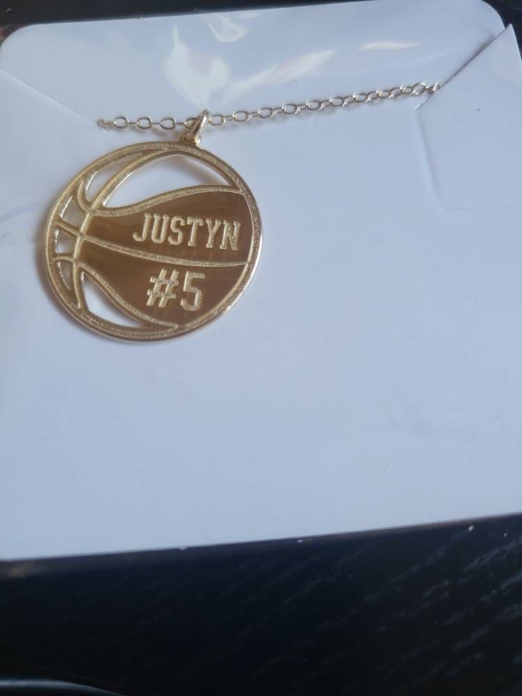 Custom Basketball Necklace, Basketball Necklace Personalized, Basketball Coach Gift, Basketball Player Gift, Basketball Pendant, Number Gift