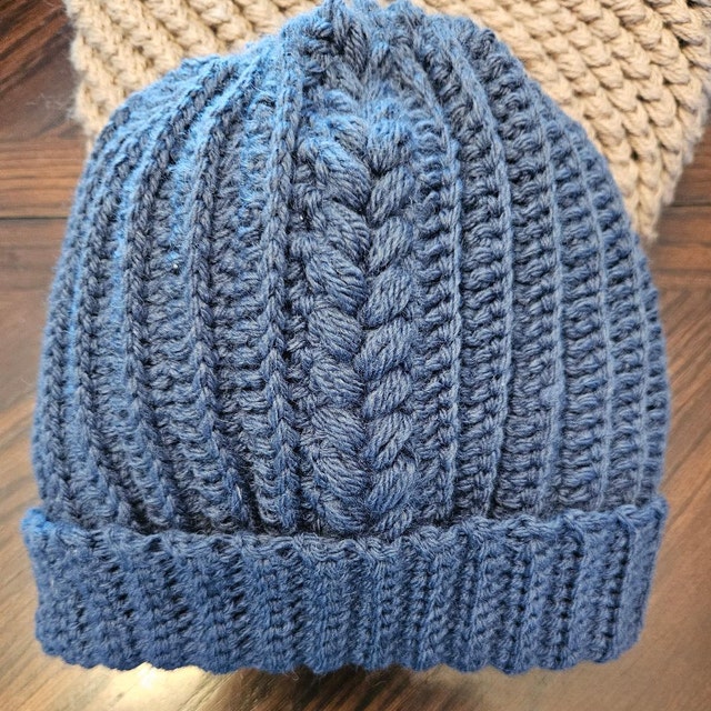 A customer's finished Autumn Wheat Hat Beanie Crochet Pattern