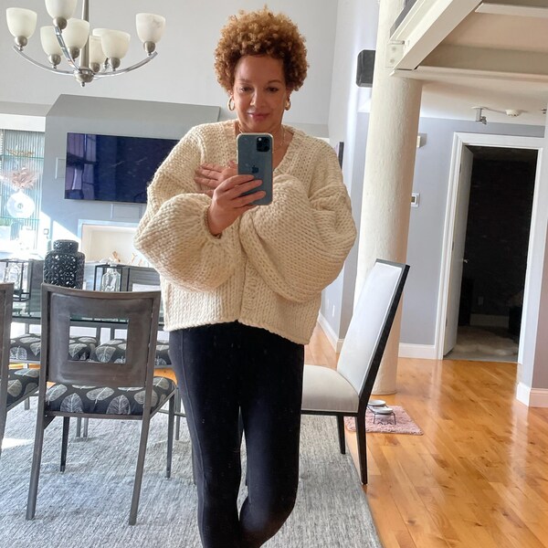 Worsted Wool Jersey Filling Cardigan