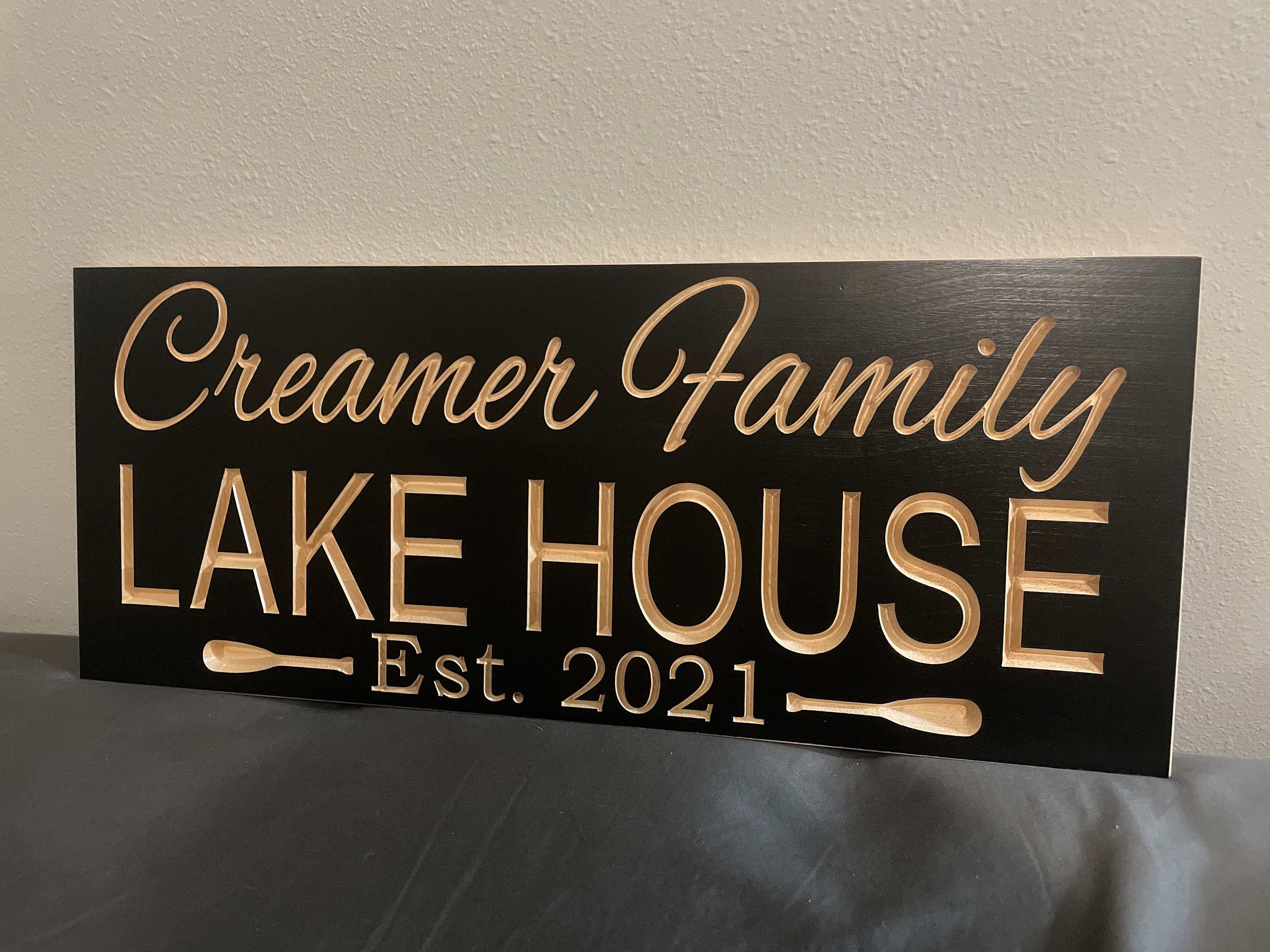 Custom Carved Wood Sign: Lake House, Cabin, Lodge Decor
