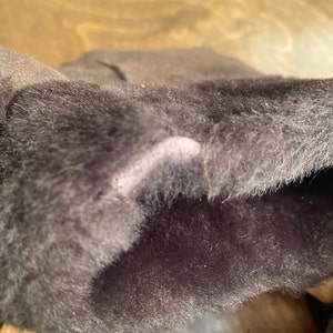 black fox fur slides