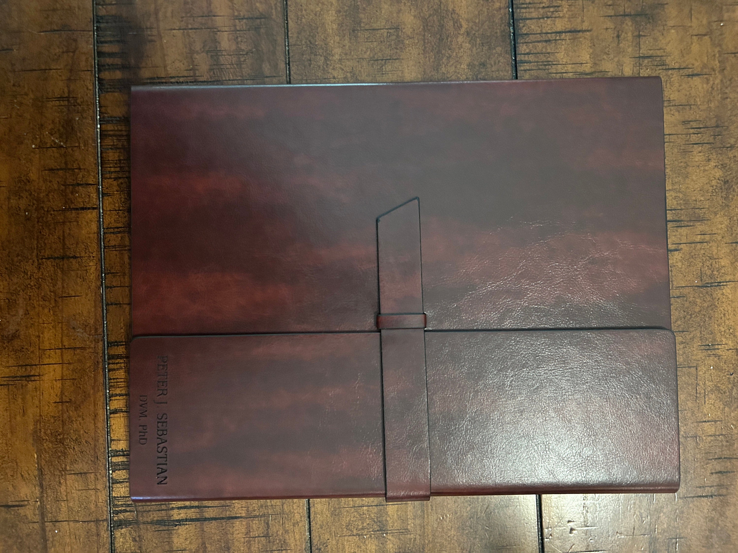 Personalized LEATHER PORTFOLIO Padfolio Notebook Organizer Folder Planner Business Corporate Gifts for Him Dad Men Boyfriend Custom Engraved