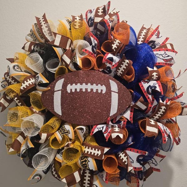 2.5 Inch Wired Steelers Football Sports Team Ribbon (sold in 10 Yard ...