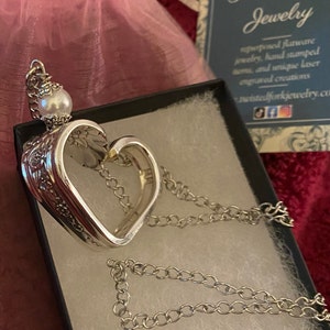 Floating Heart Necklace Spoon Heart 
