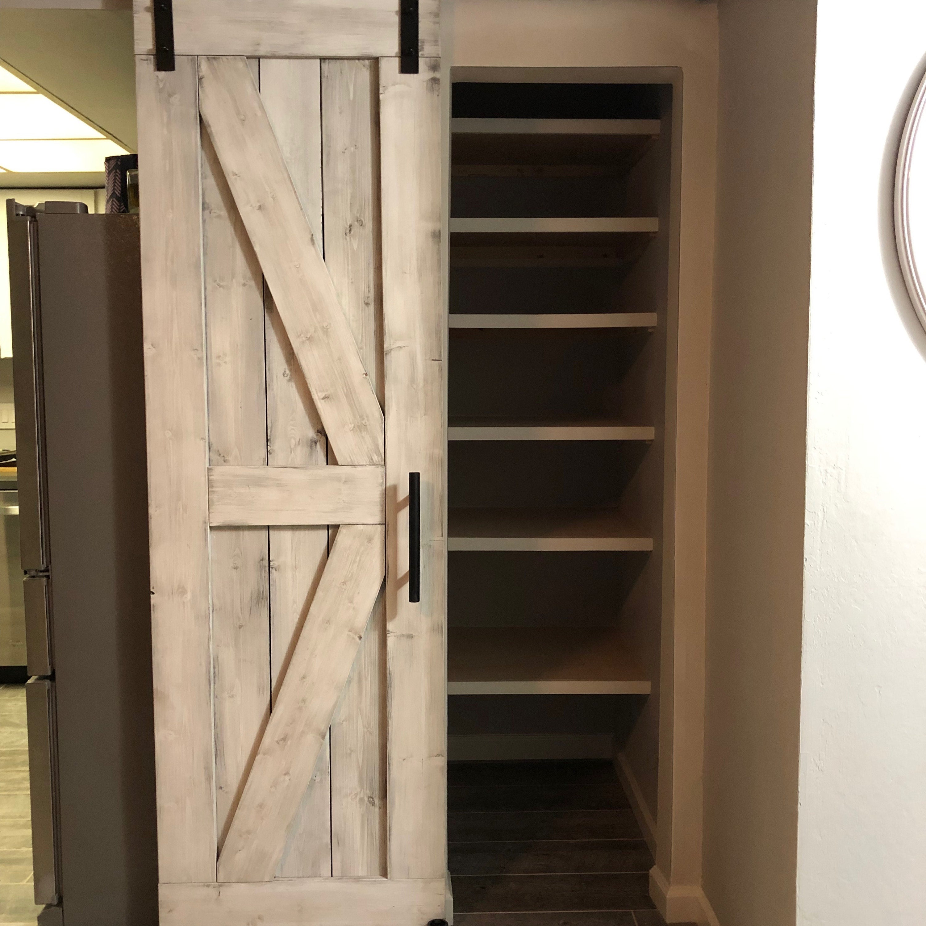 Framed British Brace Style Rustic Sliding Barn Door Pantry Etsy