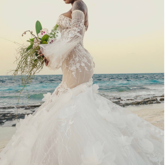 MARISSA / Strapless Mermaid Wedding Dress With Flutter