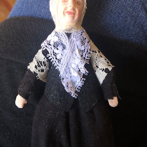 Dollhouse Doll Polymer Clay Sculpt Spooky Eyes Girl in Black - Etsy