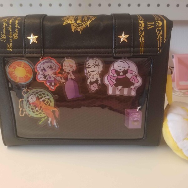 TINYAT Ita Bag Zaino Kawaii Con Finestra Trasparente Per Spille – Zaino Scuola Estetico Con Facina Di Gatto E Orecchie, Borse A Tracolla Per Ragazze E Studentesse