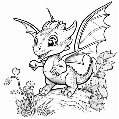 100 Cute Dragon Coloring Pages Printable Coloring Book - Etsy