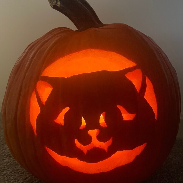 Printable Kitten Pumpkin Carving Stencil | Halloween Pumpkin Cat ...