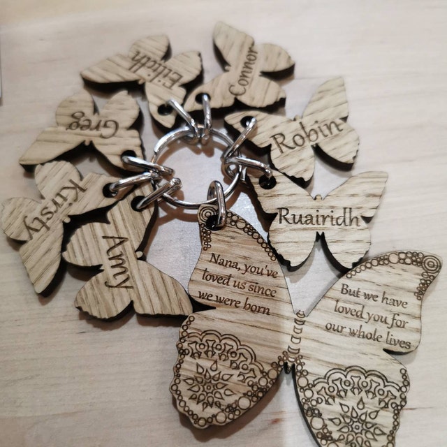 Llavero de mariposa personalizado, regalo de llavero personalizado, amuleto  grabado, regalo de mariposa, amuleto de nombre de madera, regalo de  agradecimiento para profesor -  México