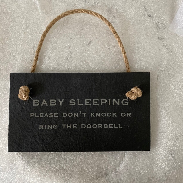 Funplus Baby Sleeping Sign For Front Door - Do Not Knock Or Ring - 10â