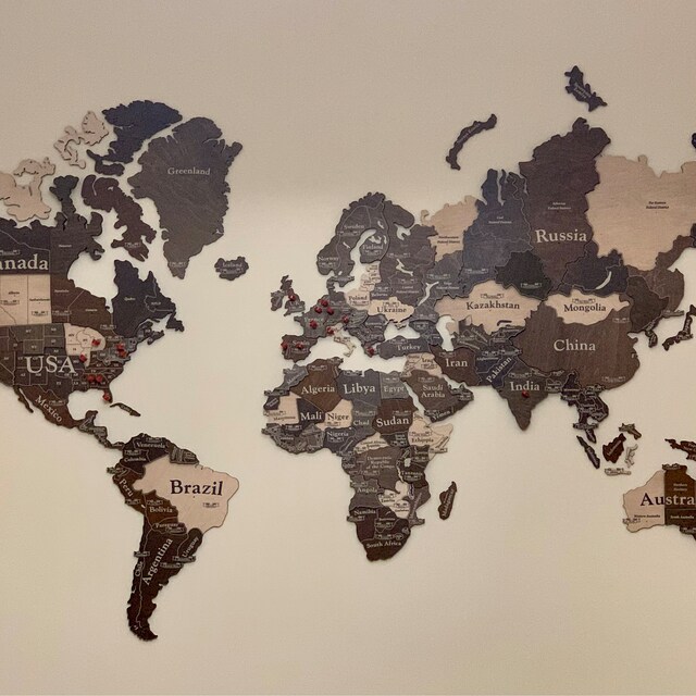 3D Wood Warld Map 14 Mサイズ Erilea 3D Wood Map – ZeWood