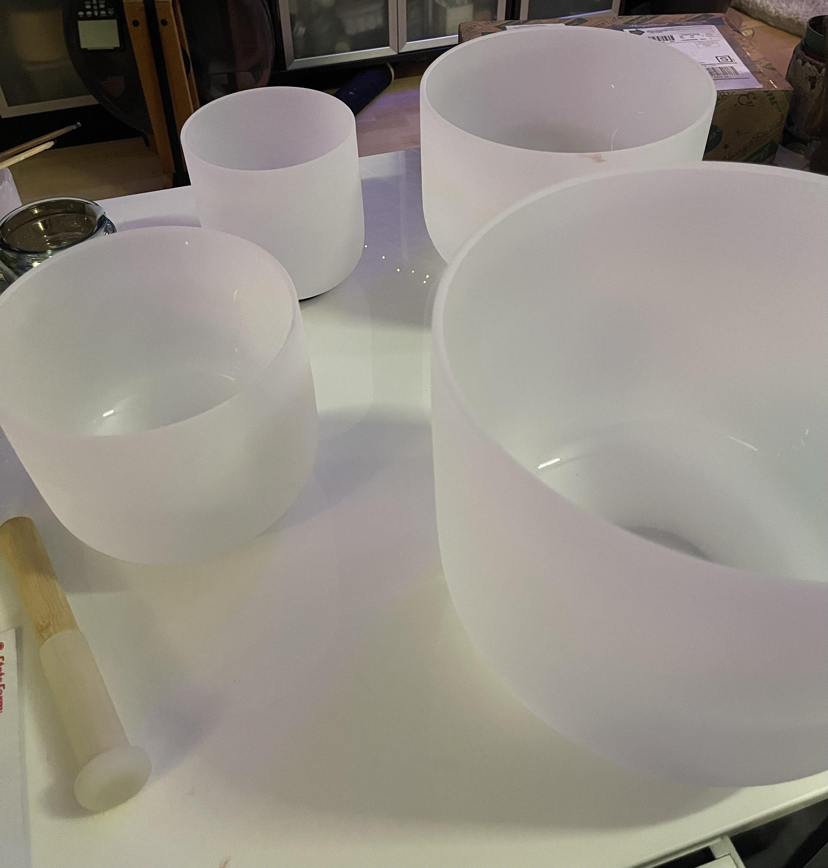 440hz Perfect Pitch Hand Crafted 6-12 Inch Crystal singing bowls set, 6+8+10+12inch set, 7+9+11inch set, 7 chakra