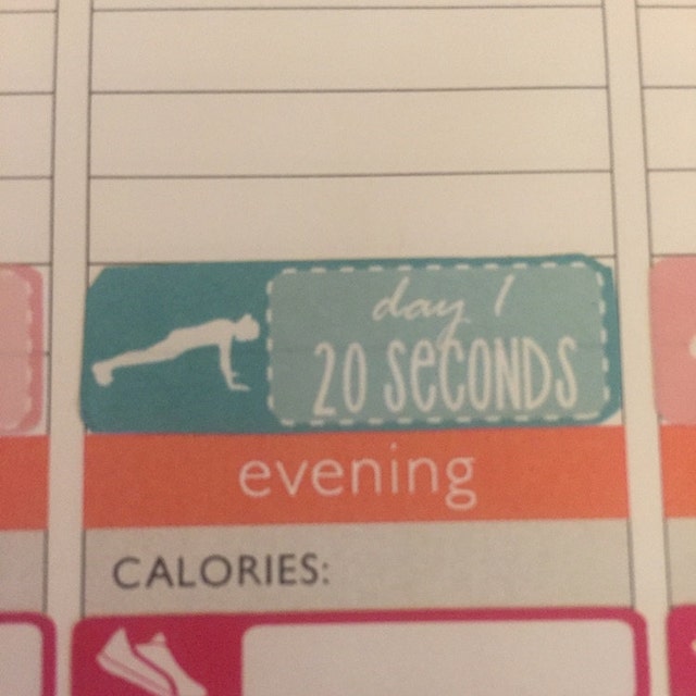 30 Day Plank Challenge Stickers Perfect for your Erin Condren | Etsy