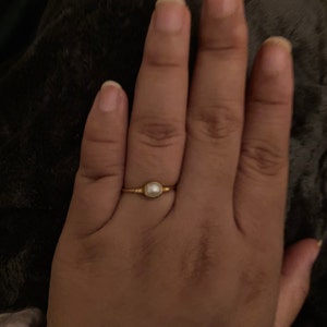 Customer photo from hannah, Dainty Raw Pearl Ring