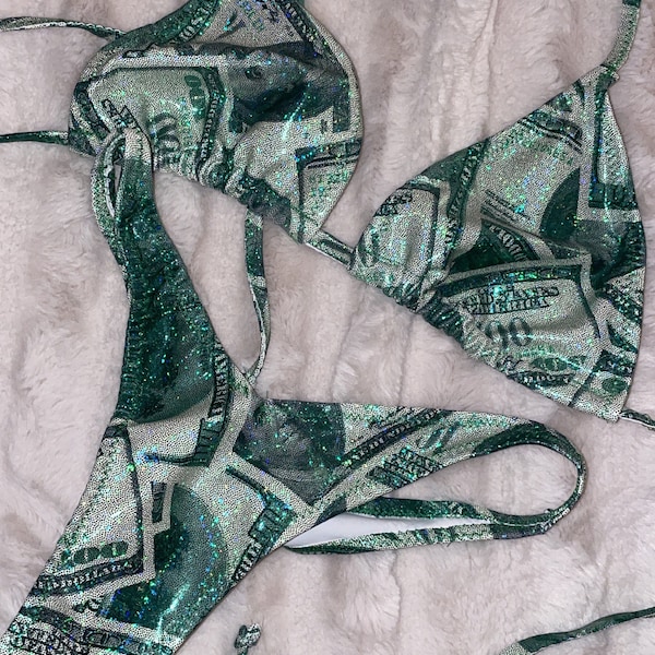 Neon Camouflage Green Two piece Halter Slingshot Bikini main image 0