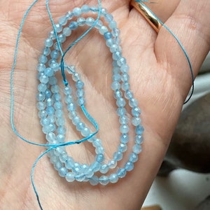 AAA Aquamarine Faceted Rondelle Beads: 5.5-6mm, 15 Inch Strand