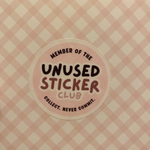 Unused Sticker Club Sticker Gift for Sticker Collectors, Sticker ...