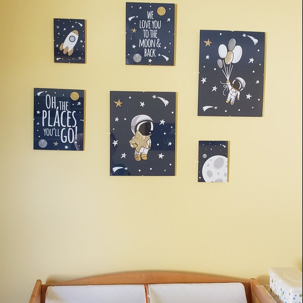 Nursery Decor Boy Space, Space Poster for Kids, Space Nursery Wall Art ...