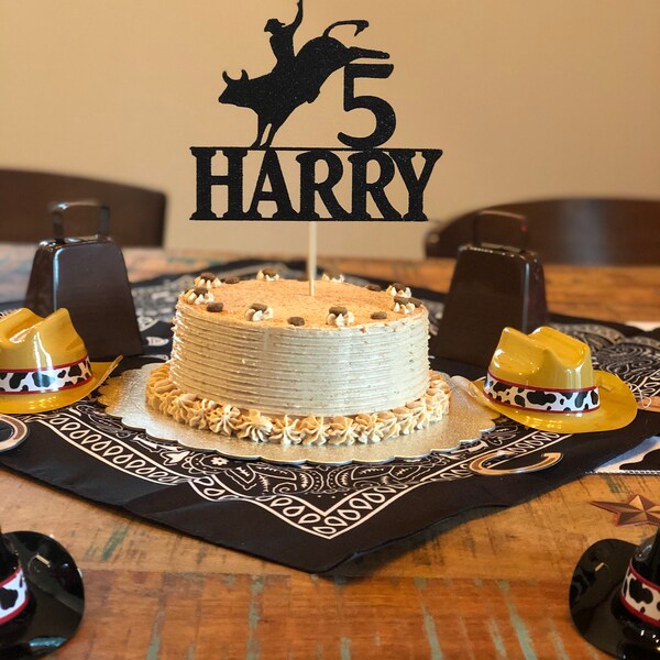 Cowboy Cake Topper | Bull Riding Cake Topper | Cowboy Birthday | Cowboy ...