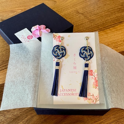 FV15E01-048> Covered Button Earrings  - KIMONO