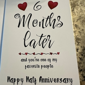Buy Month Anniversary Card, Half Year Anniversary Gift for