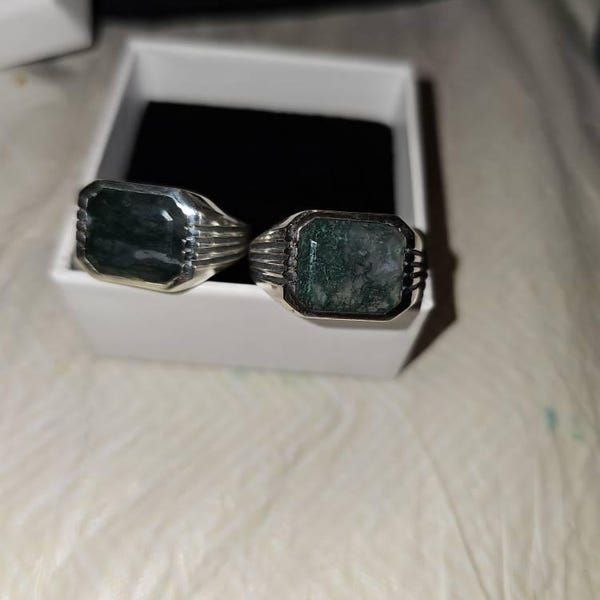 •SMALL FREEFORM• moldavite + silver ring - size 9 main image 0
