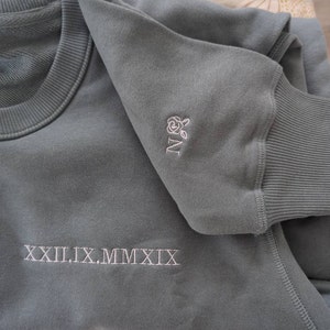 Personalised Cuff Embroidered Hoodie Custom Text Matching Sweatshirt ...