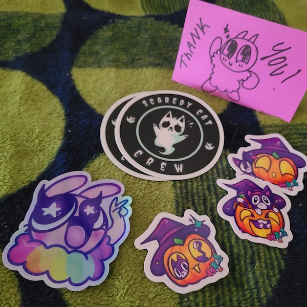 The Pumpkin & the Kitty Stickers Halloween Sticker Set Singular ...