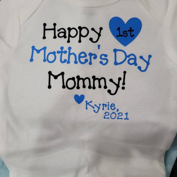 First Mothers Day Onesie Happy Mothers Day Onesie Girl Mothers Day ...