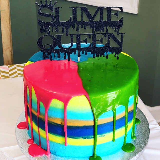  Slime Happy Birthday Cake Topper - Slime Queen