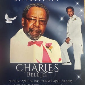 Editable Canva Funeral Program Template | Navy Rose | 4-Page 11X17 Bi-fold | Memorial Keepsake | Rest in Peace | Canva Template | #081