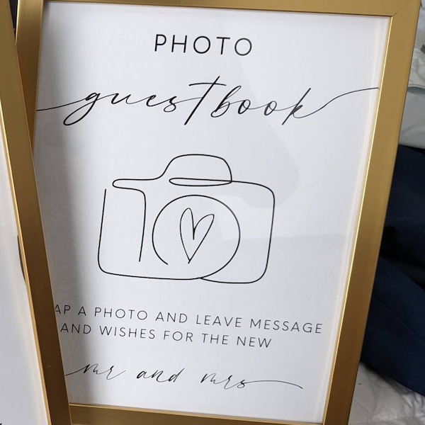 Polaroid Camera Guest Book Sign, Minimalist Photo Guestbook Sign