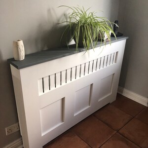 Bespoke Custom Radiator Cover Solid White Oak Top Grey Wash UK - Etsy