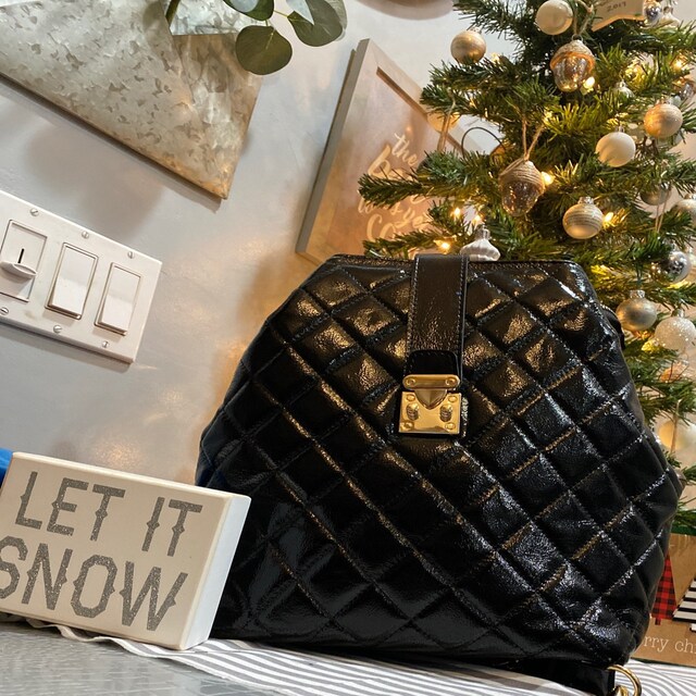Leather quilted backpack online