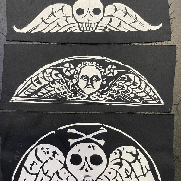 Memento Mori Skull With Wings Banner Patch - Etsy
