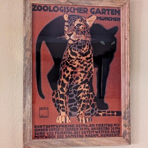 Vintage Munich Zoo Poster 1912 - Ludwig Hohlwein, Black Panther