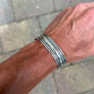 Buy Men Silver Bracelet , Handmade 18MM Cuff Bracelet , Sterling