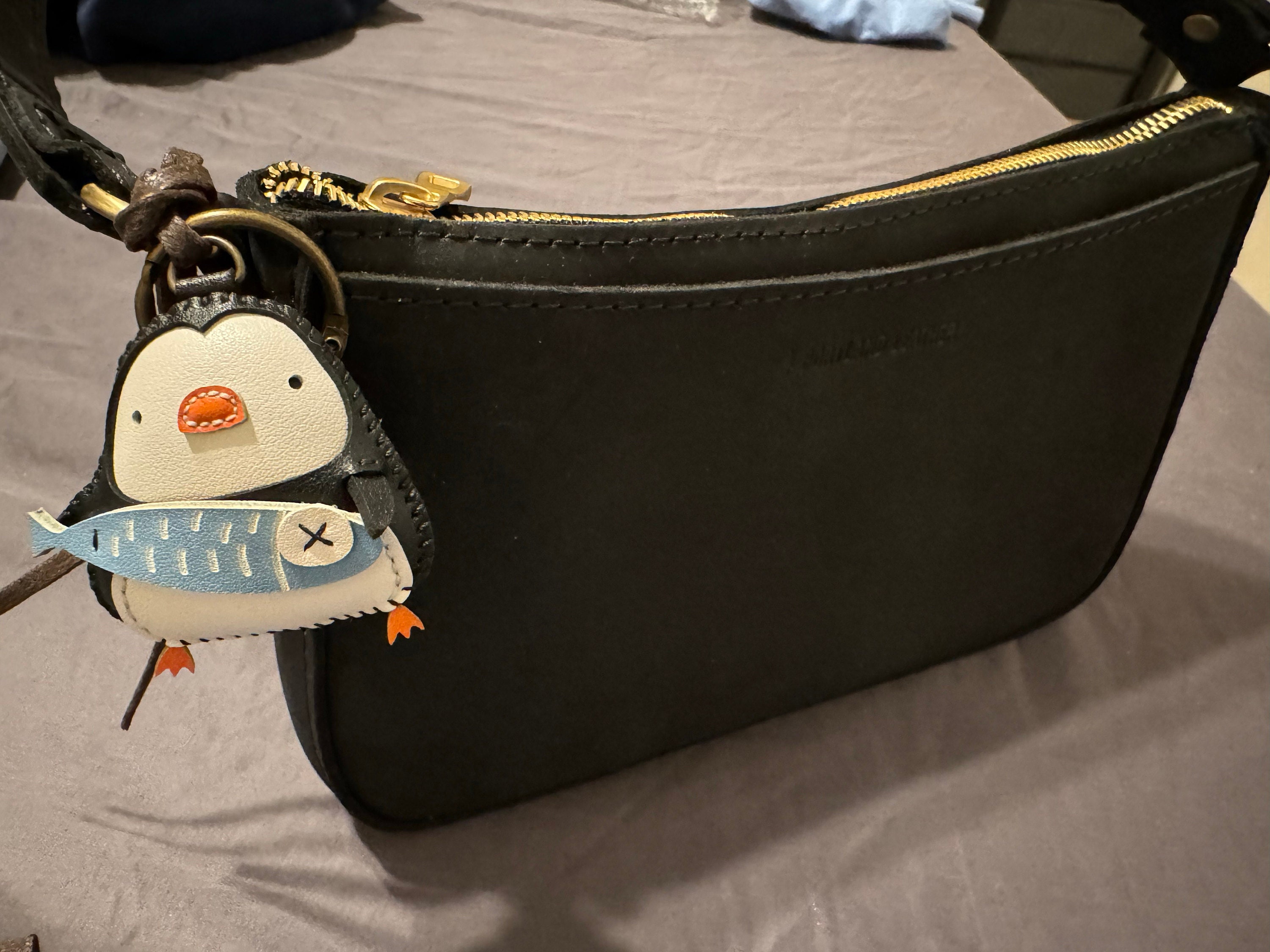 Penguin Bag Charm, Unique Bag Charm, Cute Key Chain, Handmade Bag Charm, Keychain Gift, Animal Keychain, Gift for Friends