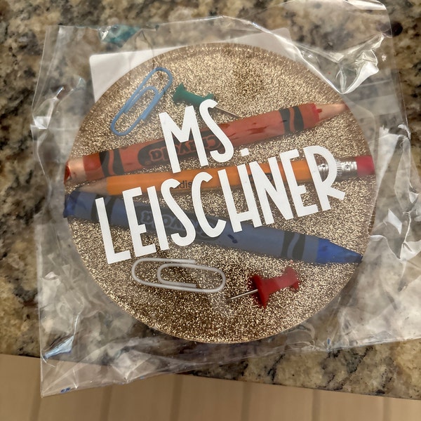 Personalized Teacher Appreciation Resin Coaster Custom Teachers Gift ...