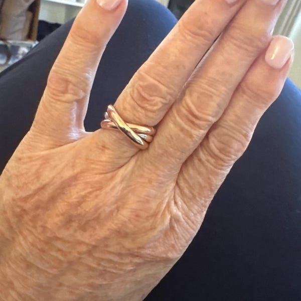Chunky Interlocking Ring | Gold, Rose, Silver or Mixed | Set of 3 Bands ...