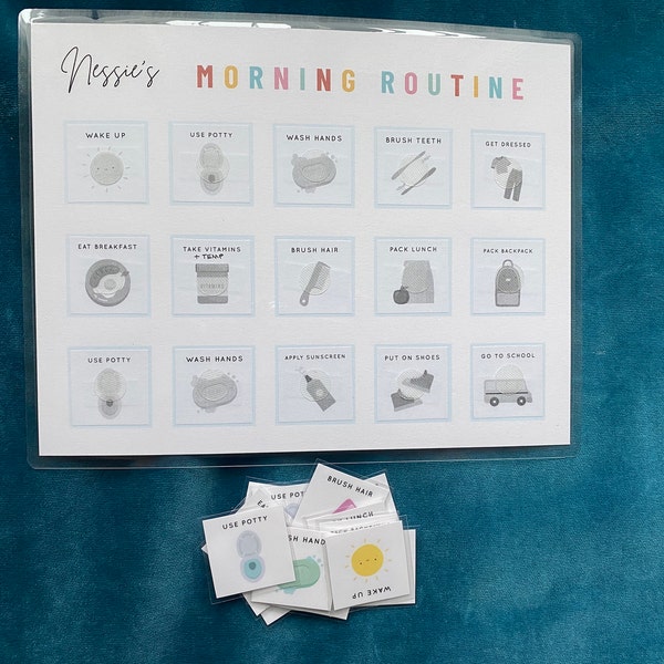 Daily Visual Routine Chart With Cards Morning Afternoon Evening ...