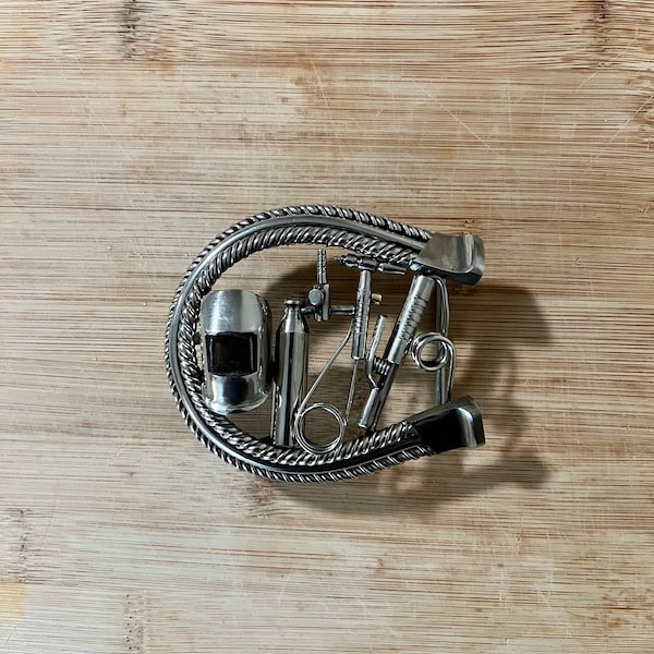 Stainless Steel Handcrafted Welder Belt Buckle With Helmet, TIG Torch ...