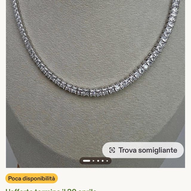Tennis Necklace 3mm 22.50-90.90TCW Princess Cut Created Diamond