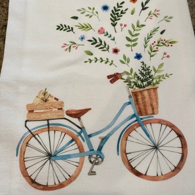 Wildflower Flour Sack Towel Bee Kitchen Towel Watercolor - Etsy